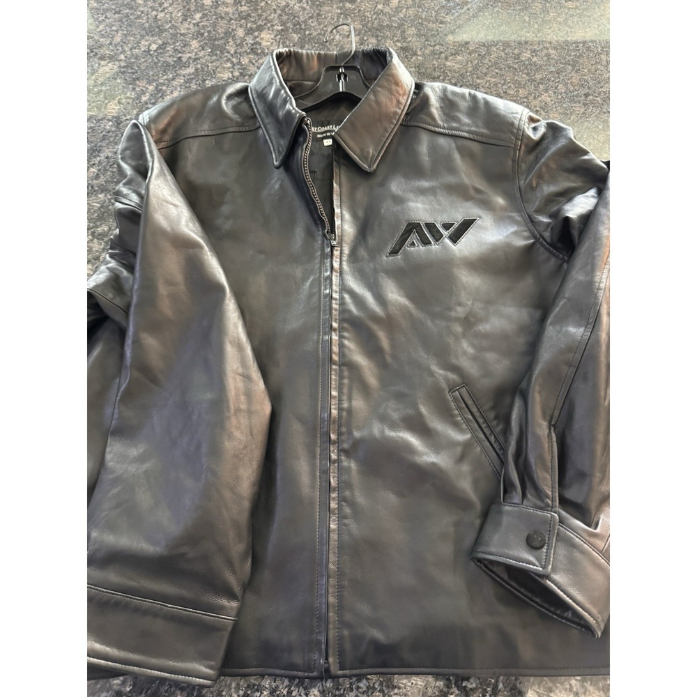$1500 West Coast Leather‎ Company Black Bomber Jacket Men's 44 made In USA